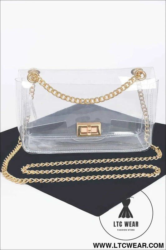 Transparent Flap Crossbody Bag