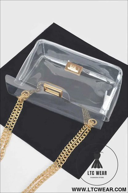 Transparent Flap Crossbody Bag