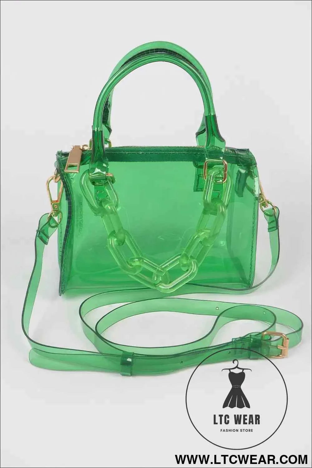 Transparent Mini Duffle Bag W/acrylic Chain