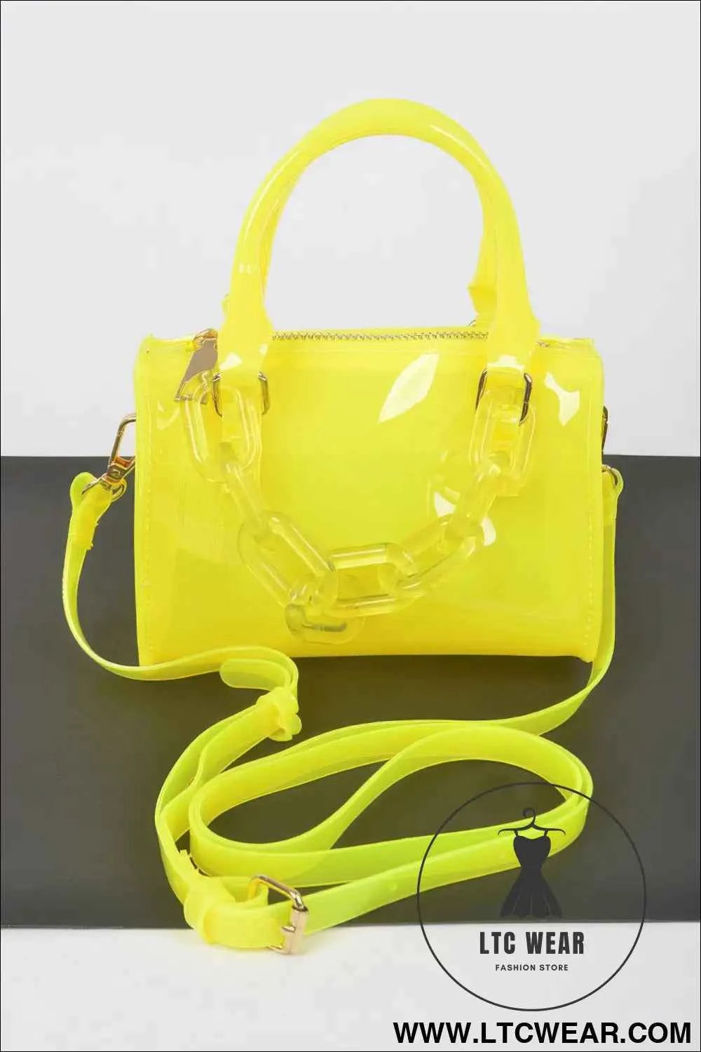Transparent Mini Duffle Bag W/acrylic Chain