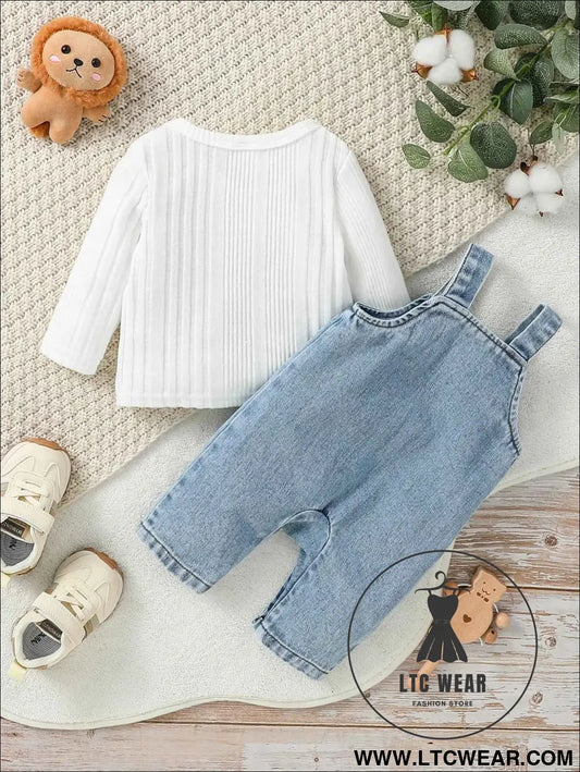 Trendy Baby Long Sleeve Top & Romper Set for All Seasons