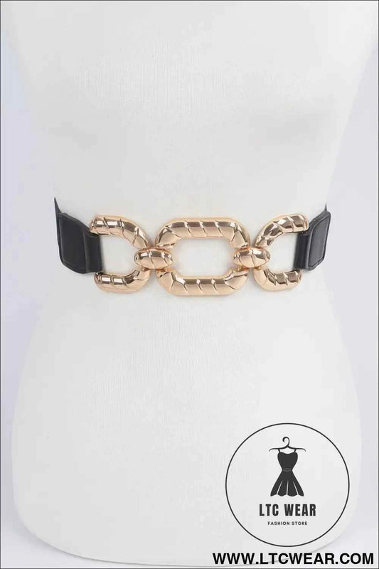 Trendy Metal Buckle Elastic Belt