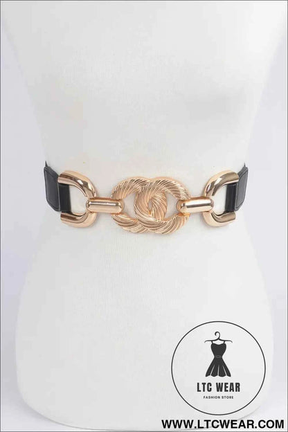 Trendy Metal Buckle Elastic Belt