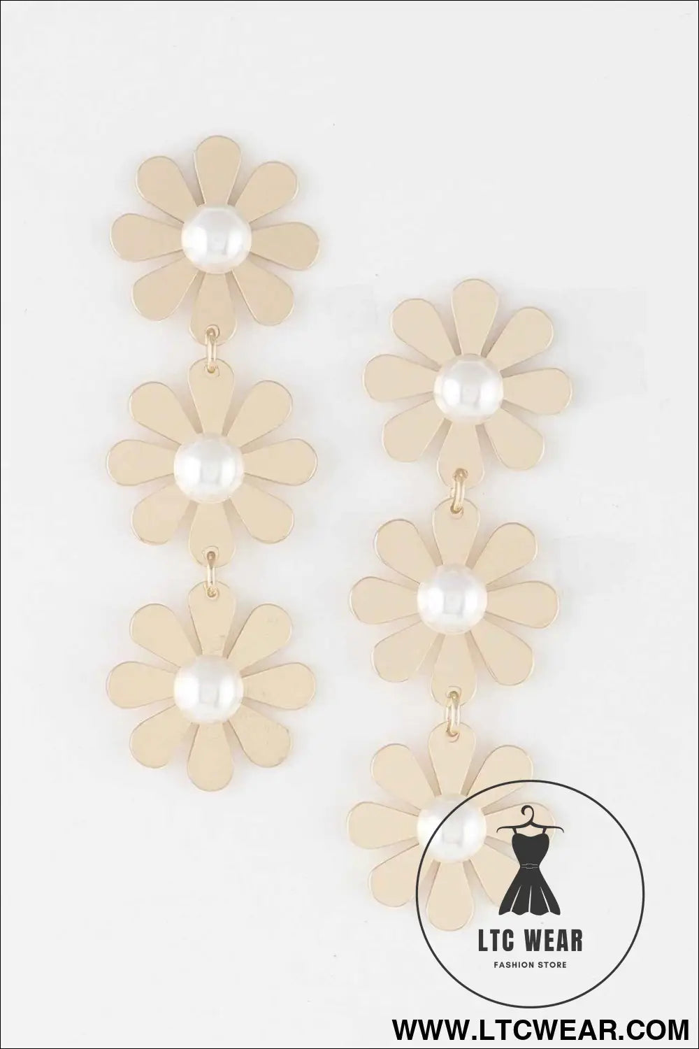 Triple Daisy Drop Earrings