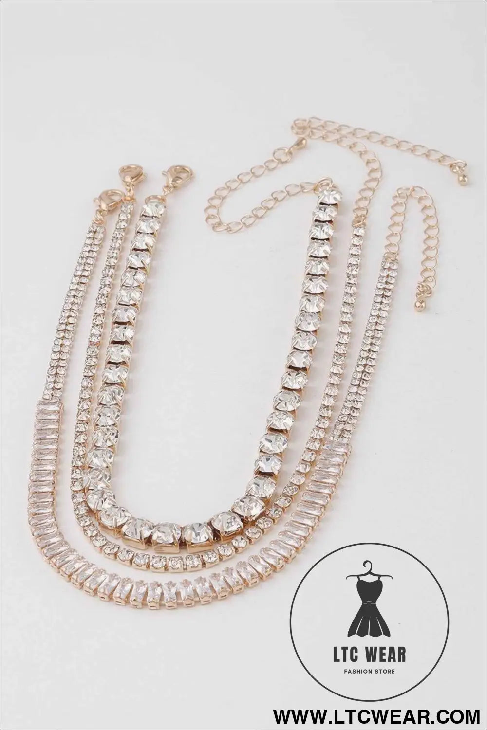 Triple Jewel Choker Necklace