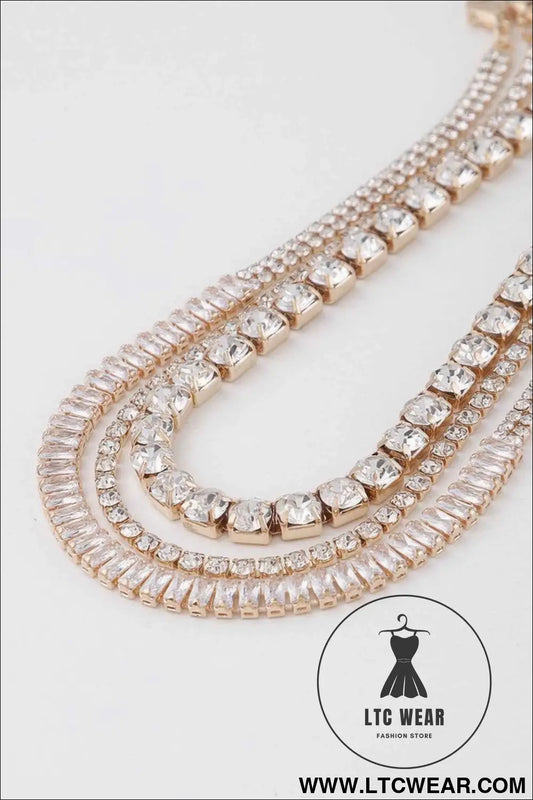 Triple Jewel Choker Necklace