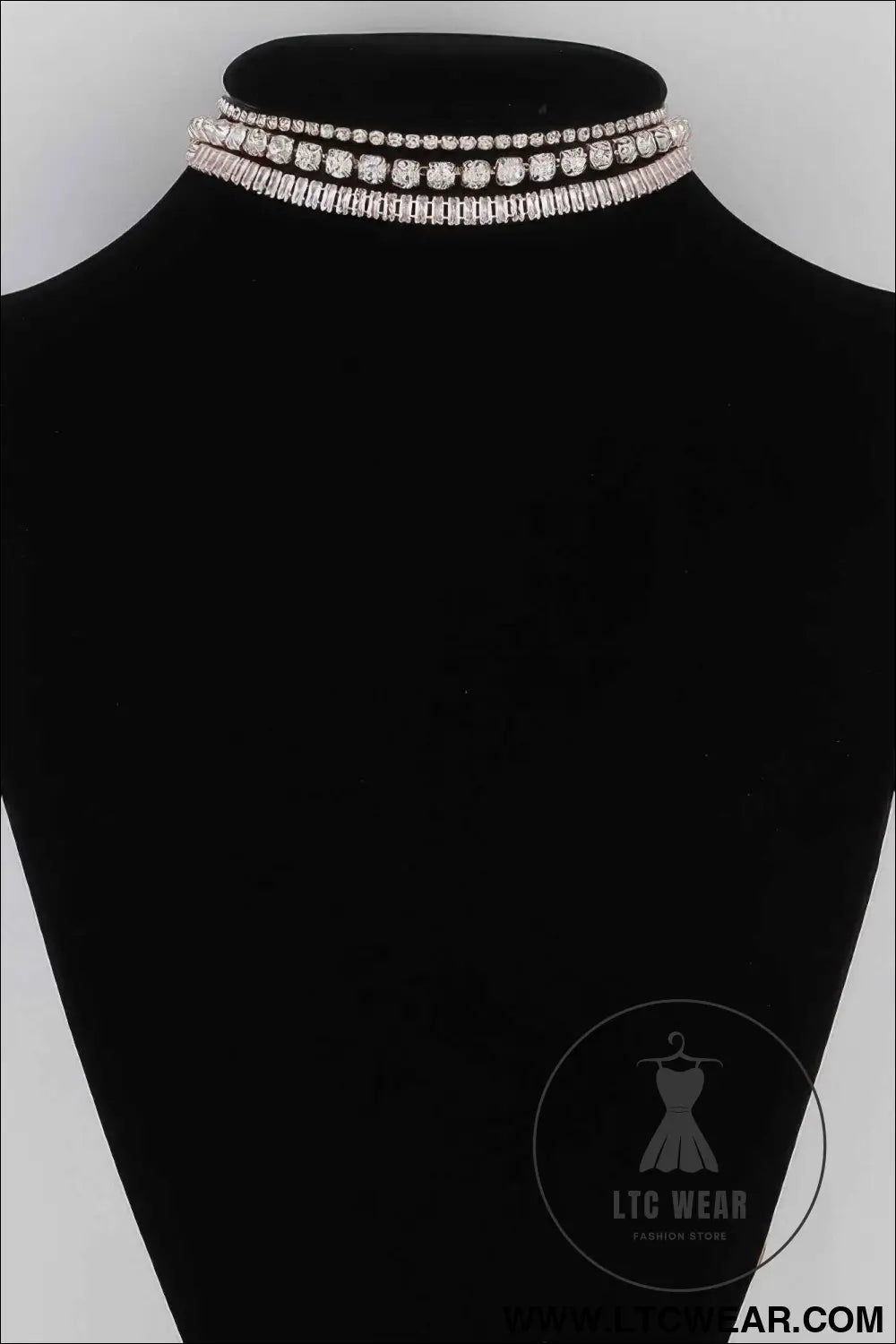 Triple Jewel Choker Necklace