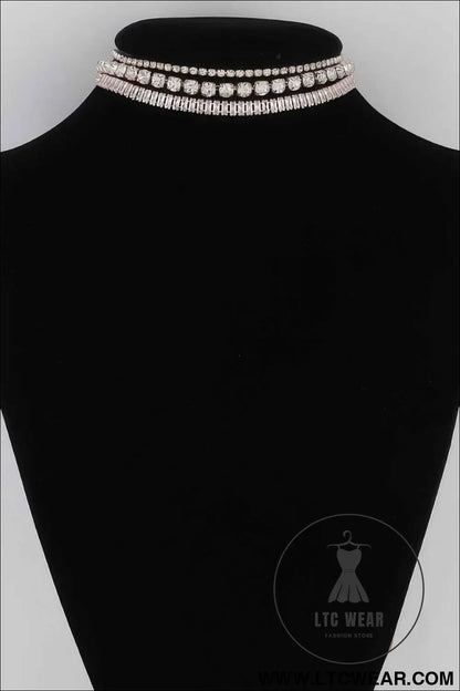 Triple Jewel Choker Necklace