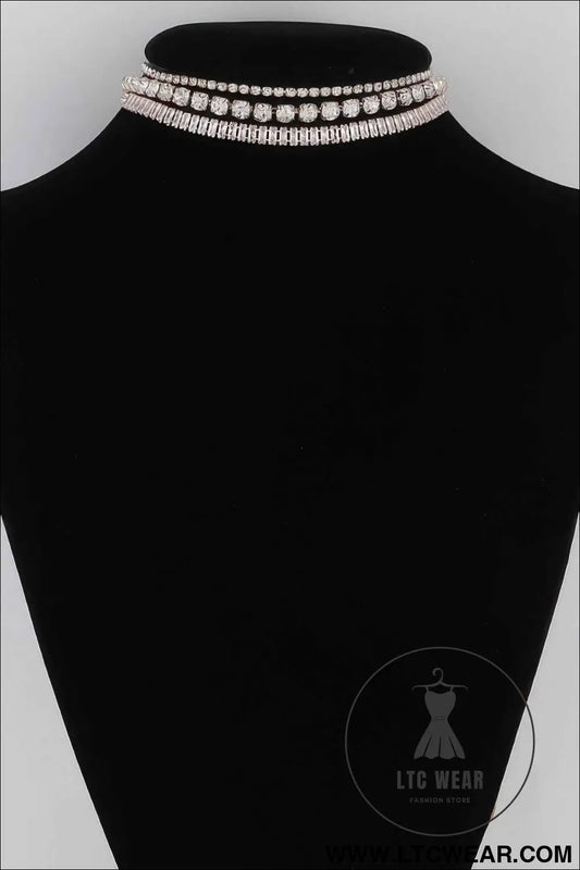 Triple Jewel Choker Necklace