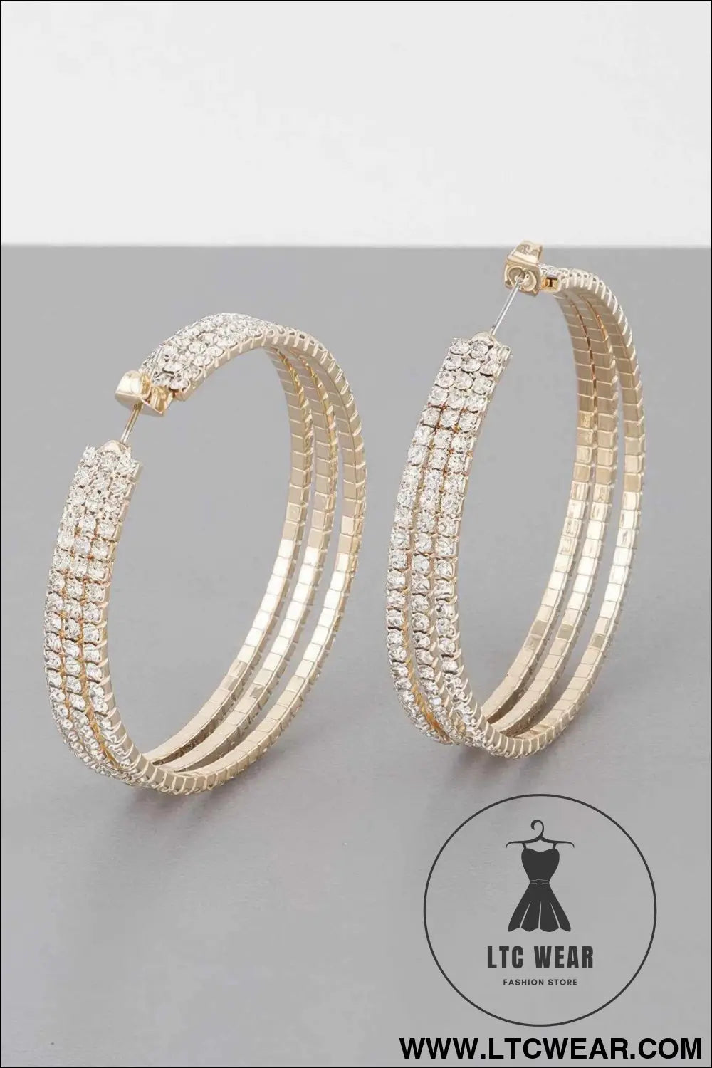 Triple Jewel Hoop Earrings