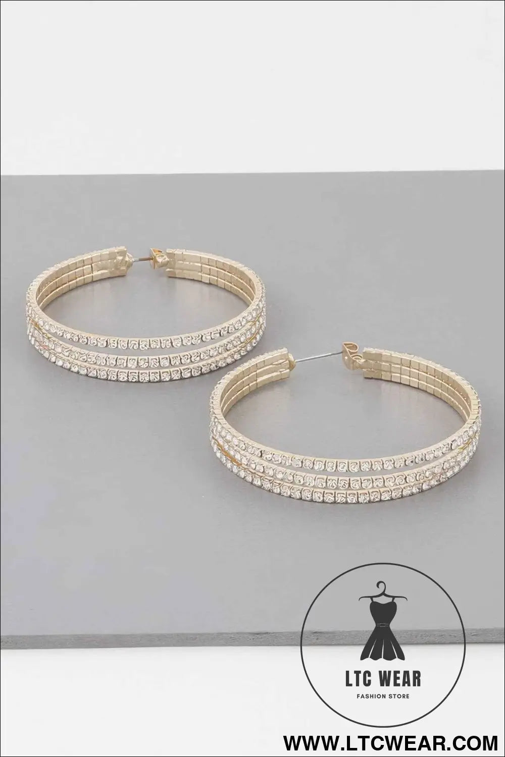 Triple Jewel Hoop Earrings