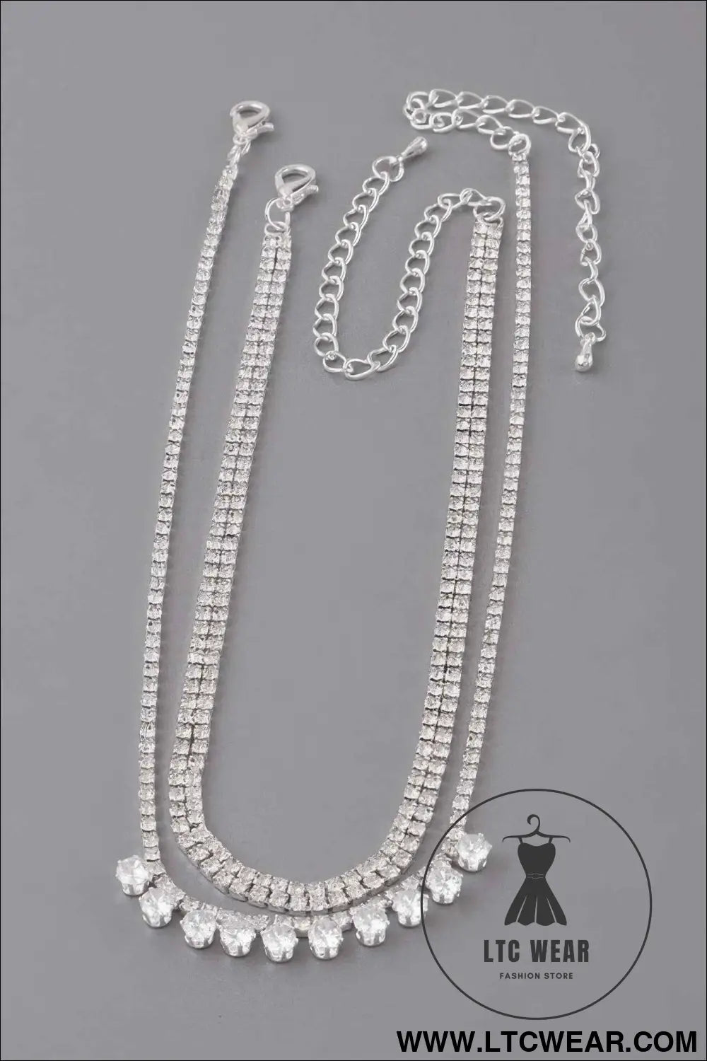 Triple Rhinestone Choker Necklace