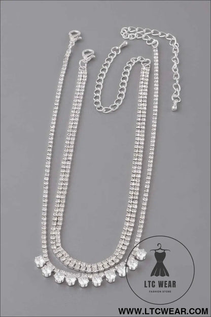 Triple Rhinestone Choker Necklace