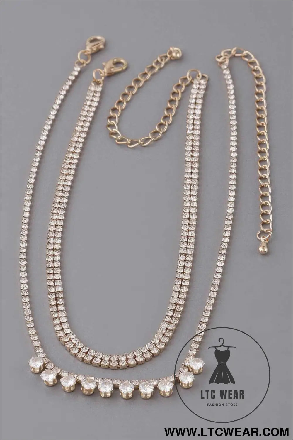 Triple Rhinestone Choker Necklace