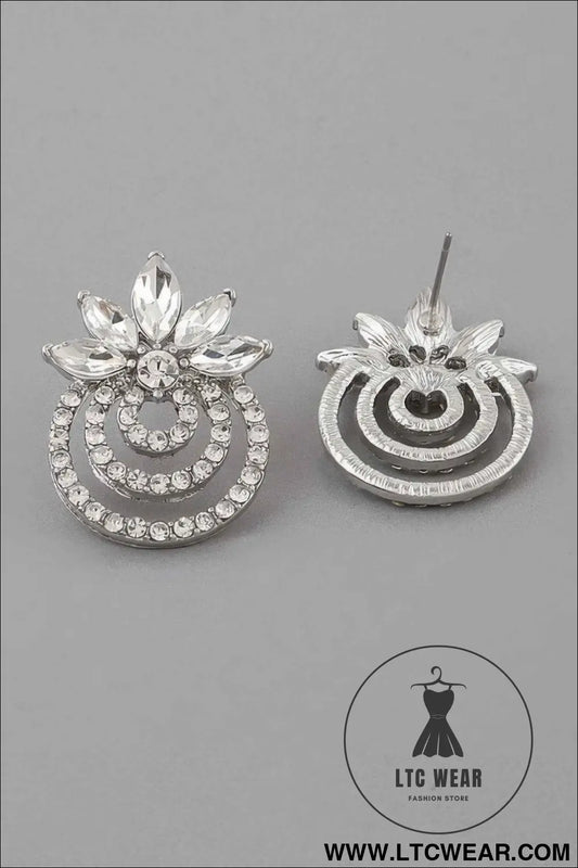 Triple Rhinestone Drop Earrings