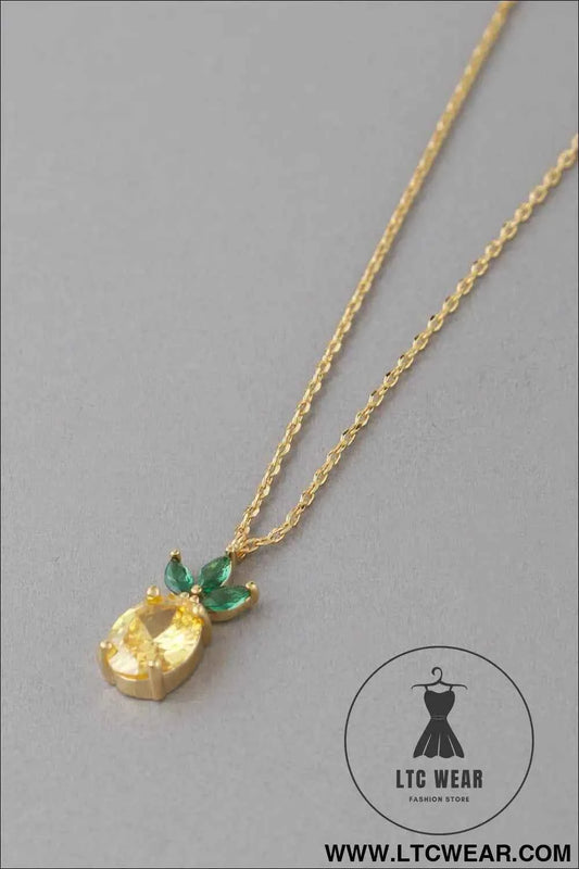 Tropical Pineapple Pendant Necklace