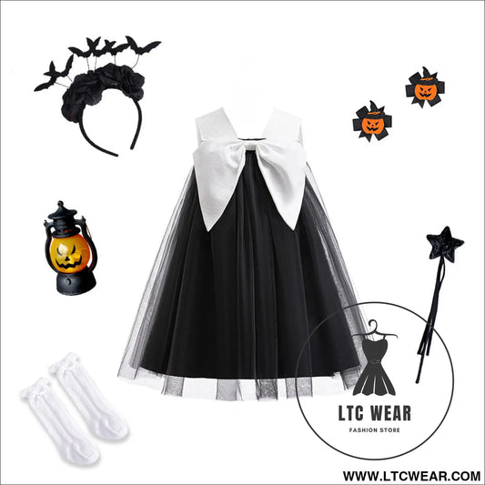 Tulle dress for girls butterfly bow princess perfect for halloween costume and stage performances