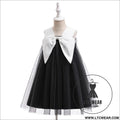 Tulle dress for girls butterfly bow princess perfect for halloween costume and stage performances - al080-black