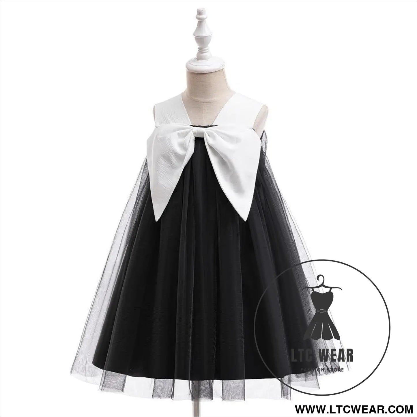 Tulle dress for girls butterfly bow princess perfect for halloween costume and stage performances - al080-black