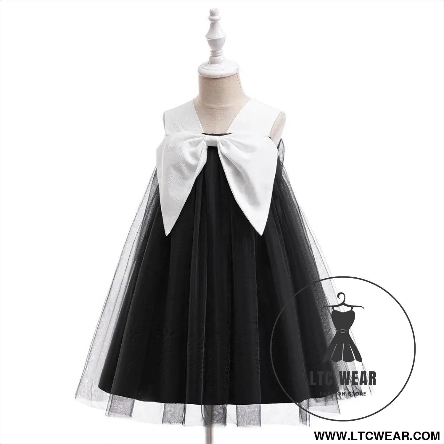 Tulle dress for girls butterfly bow princess perfect for halloween costume and stage performances - al080-black