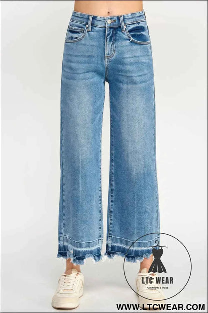 Tummy Control High Rise Crop Wide W/ Released Hem