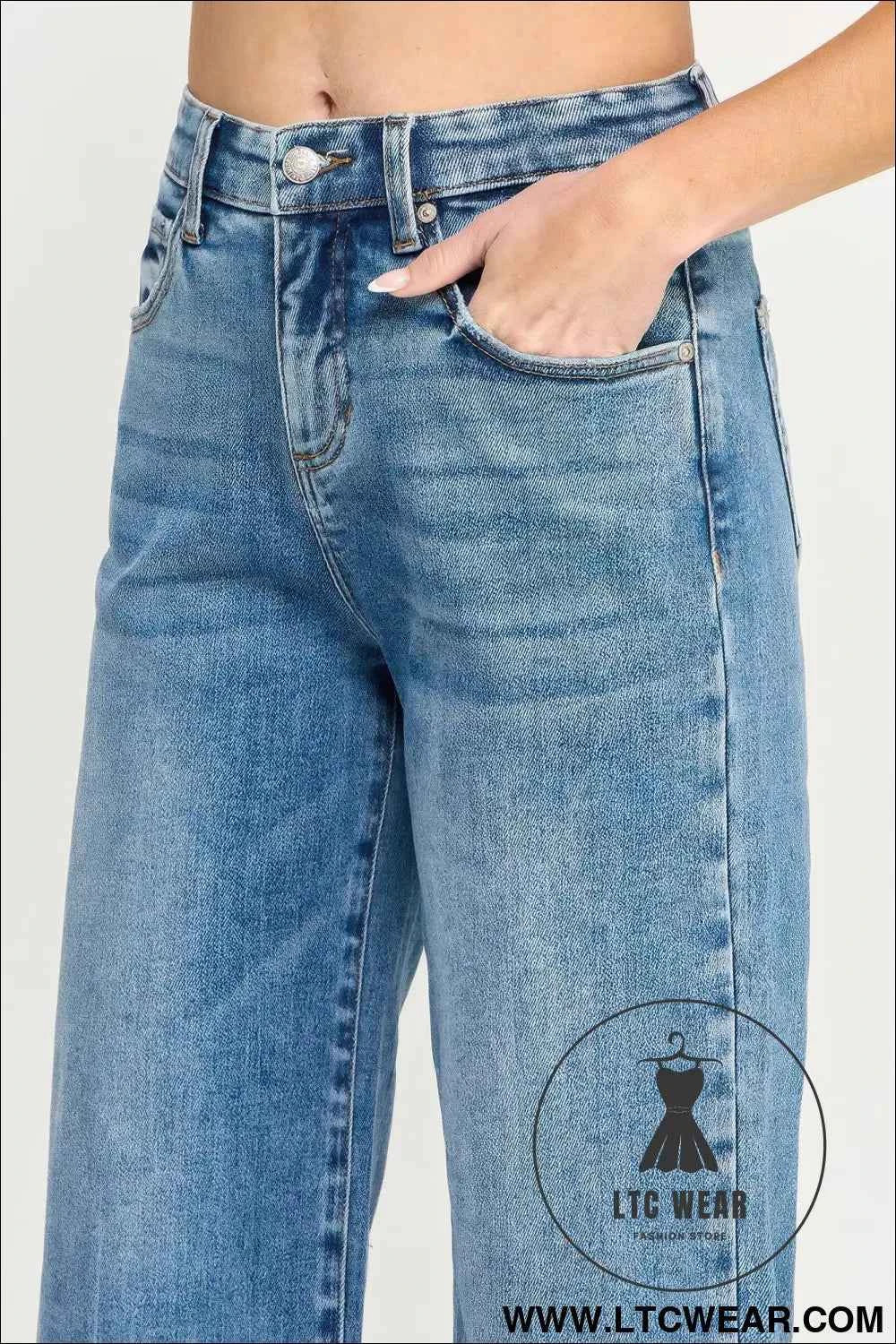 Tummy Control High Rise Crop Wide W/ Released Hem