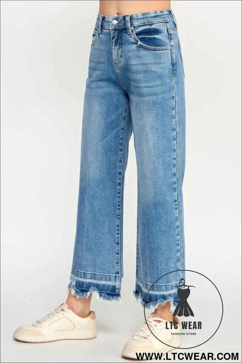Tummy Control High Rise Crop Wide W/ Released Hem