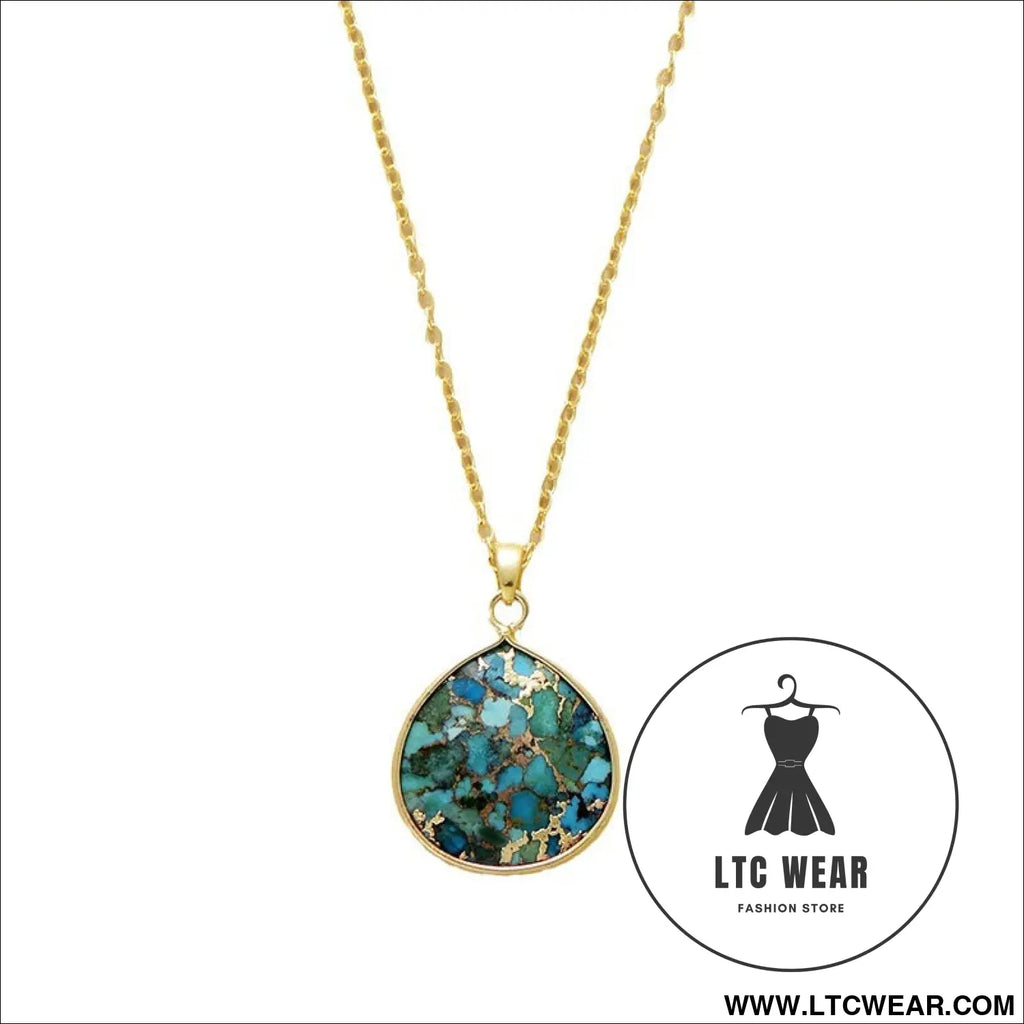 Turquoise chain pendant necklace