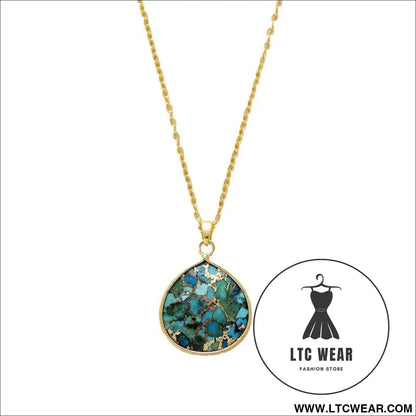 Turquoise chain pendant necklace
