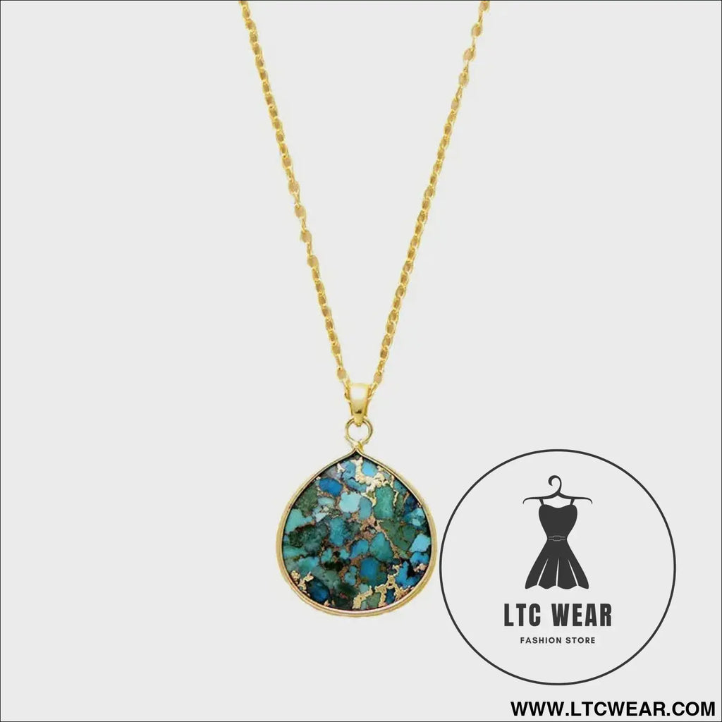 Turquoise chain pendant necklace