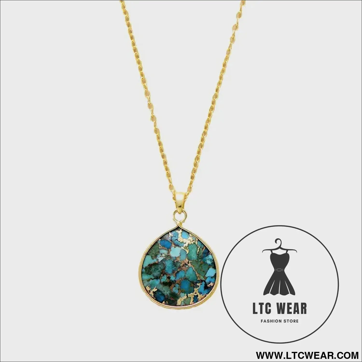 Turquoise chain pendant necklace
