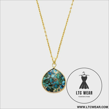 Turquoise chain pendant necklace