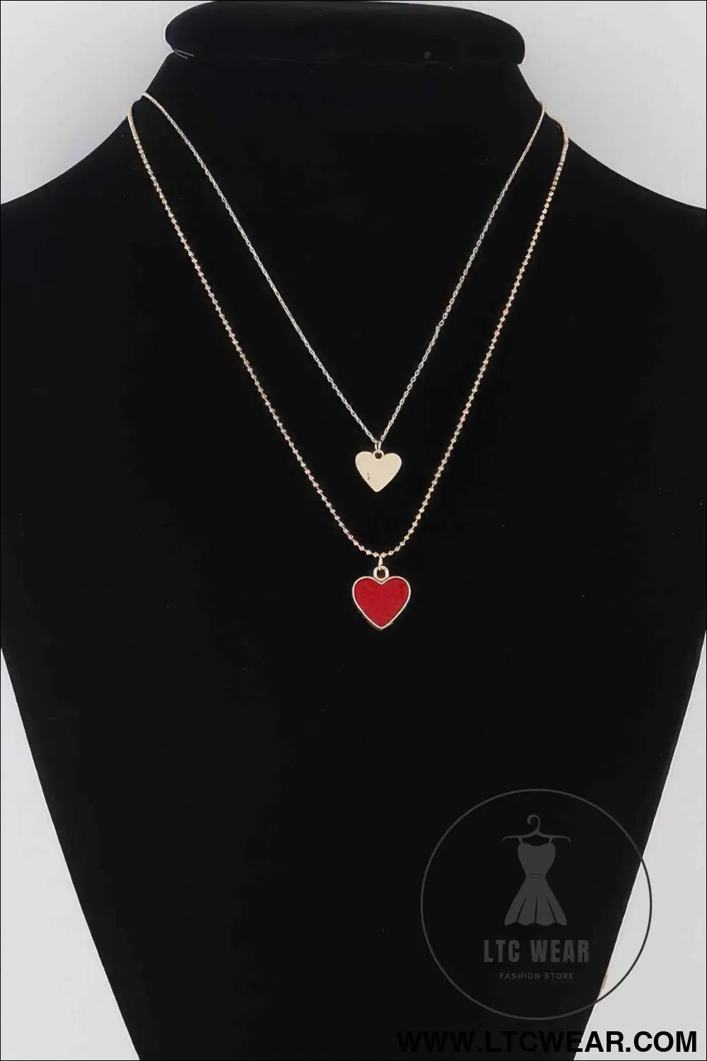 Twin Hearts Pendant Necklace
