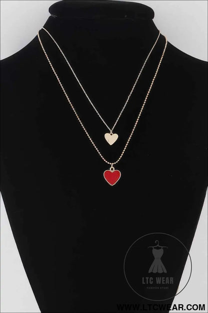 Twin Hearts Pendant Necklace