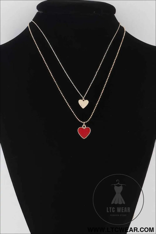 Twin Hearts Pendant Necklace