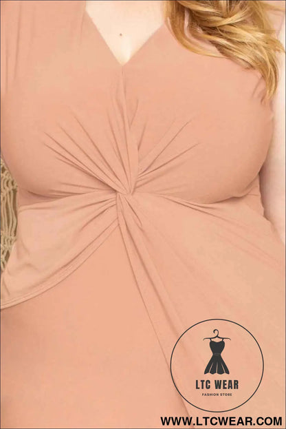 Twist Waist Plus Size Mini Dress