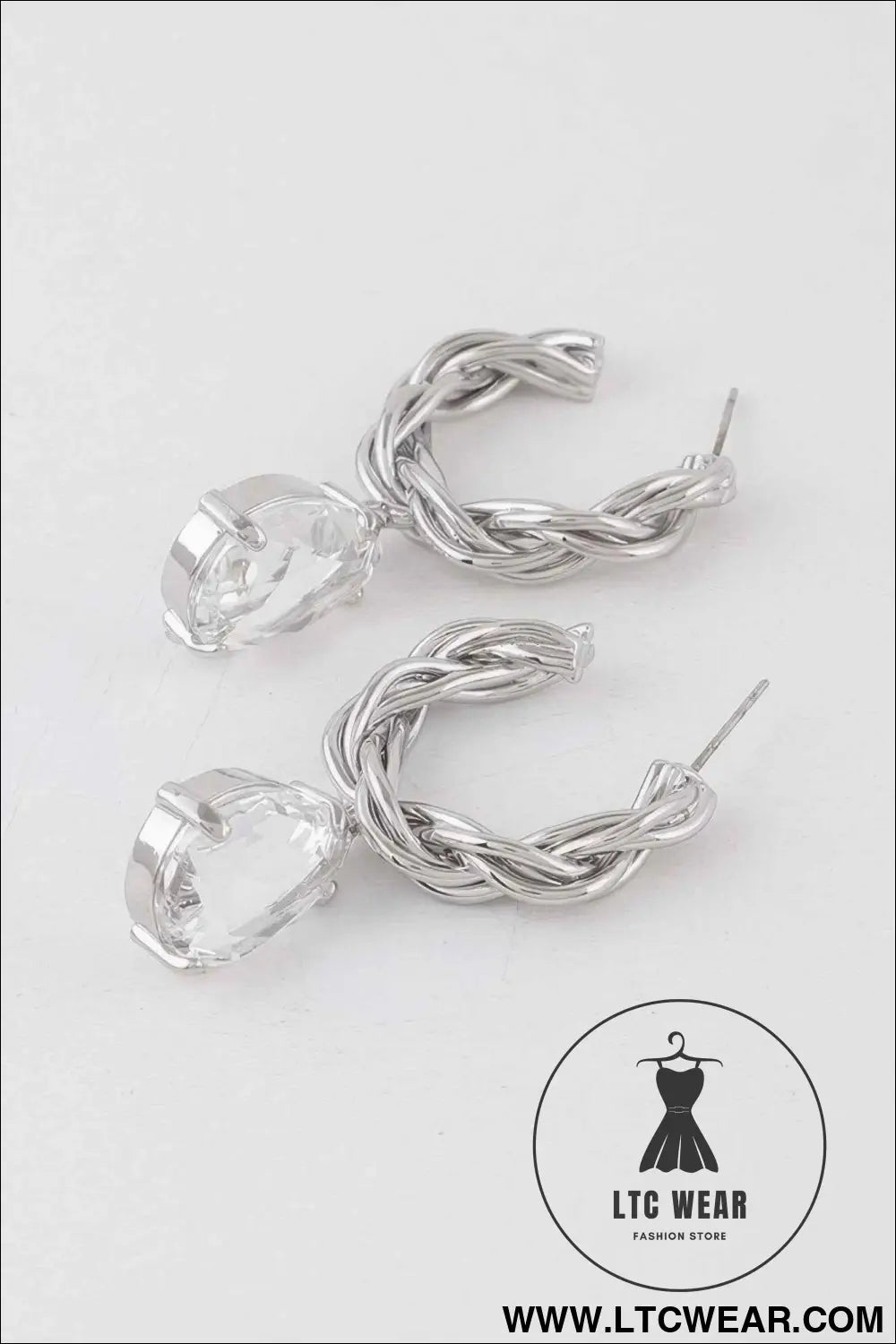 Twisted Crystal Teardrop Earrings