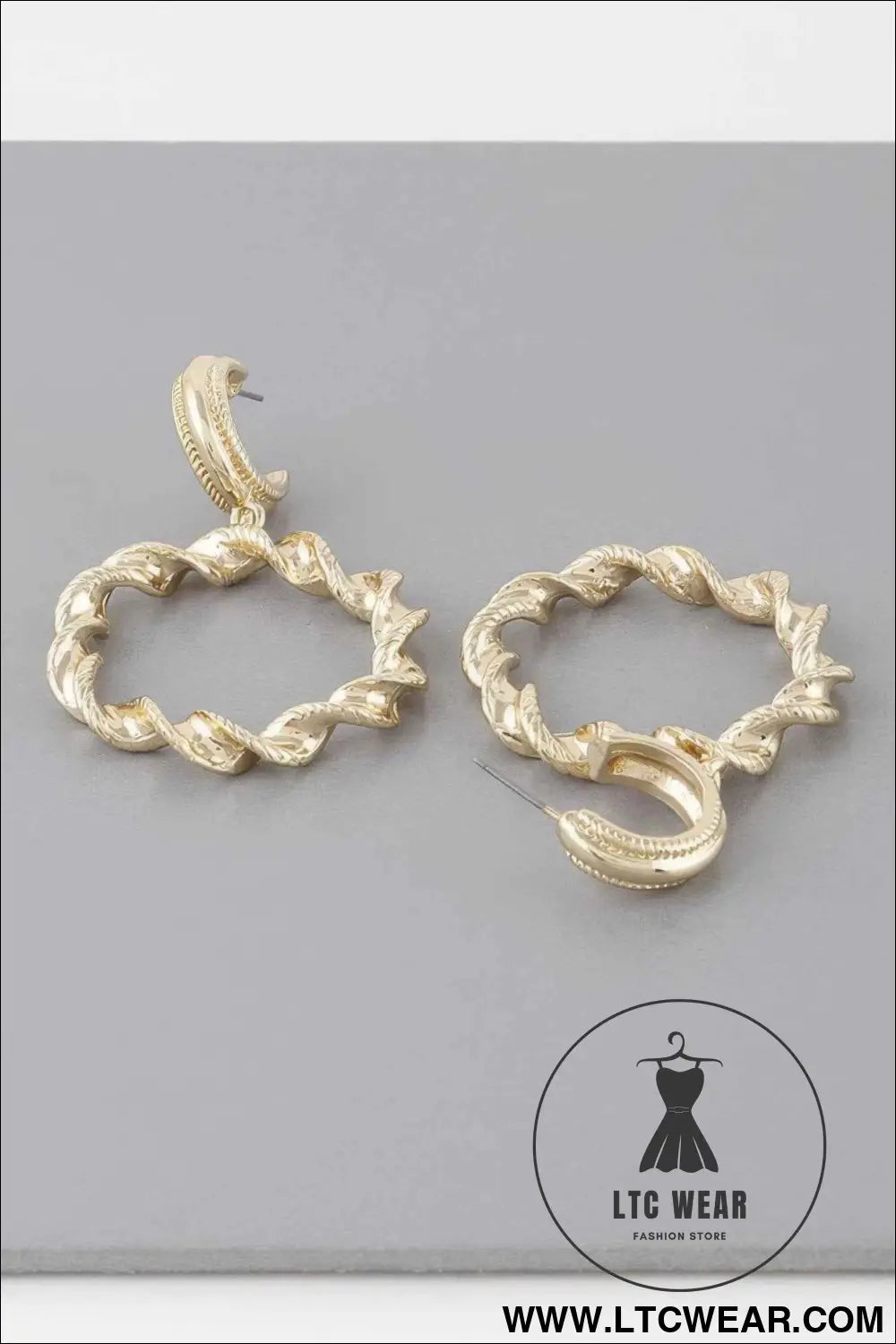 Twisted Hoop Drop Earrings