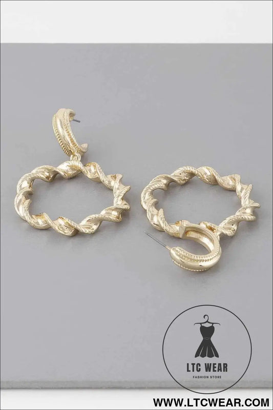 Twisted Hoop Drop Earrings