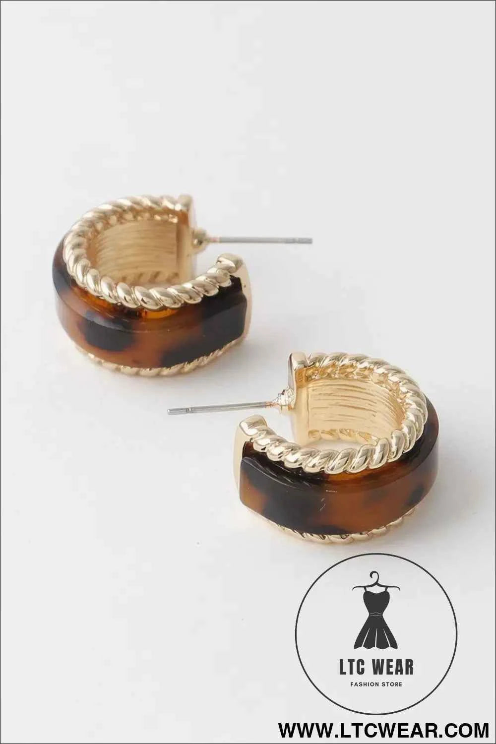 Twisted Marble Huggie Earrings