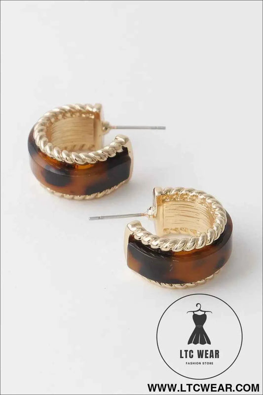 Twisted Marble Huggie Earrings