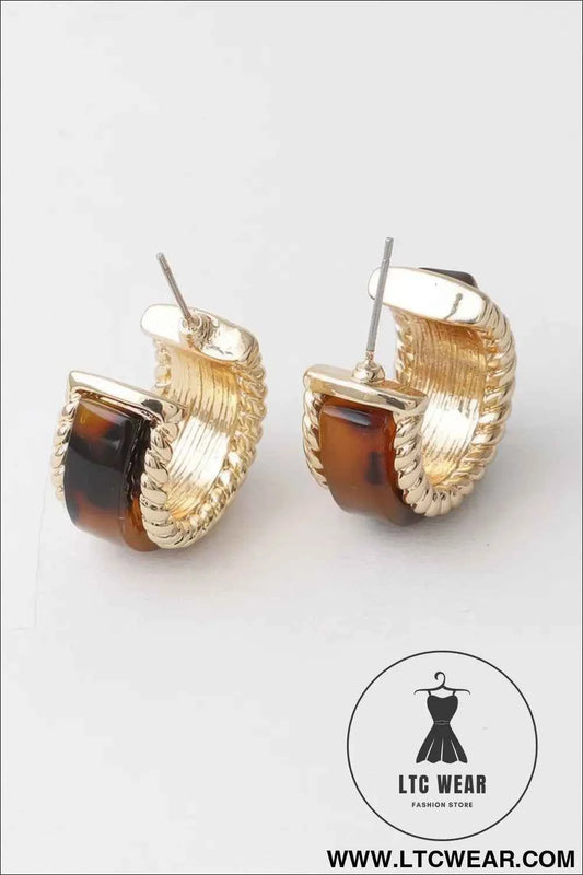 Twisted Marble Huggie Earrings