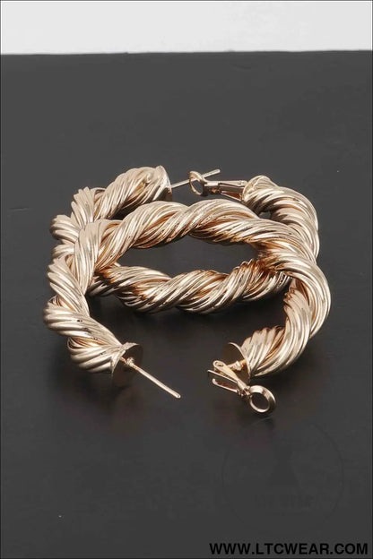 Twisted Rope Hoop Earrings