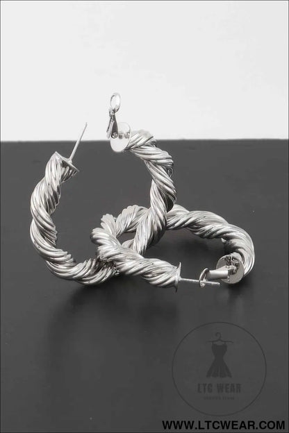Twisted Rope Hoop Earrings