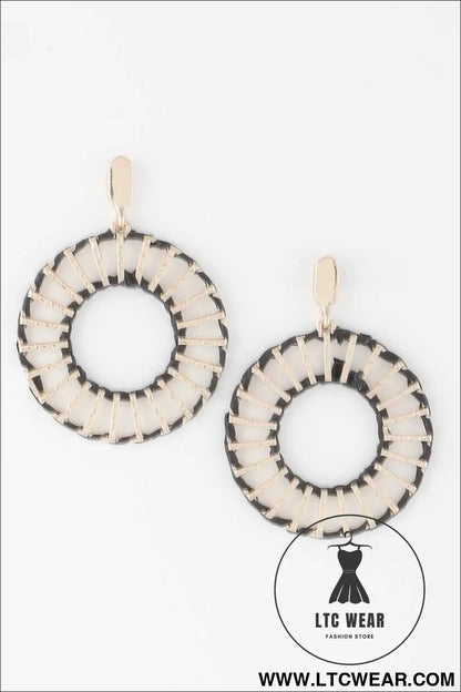 Twisted Weaved Disk Earrings