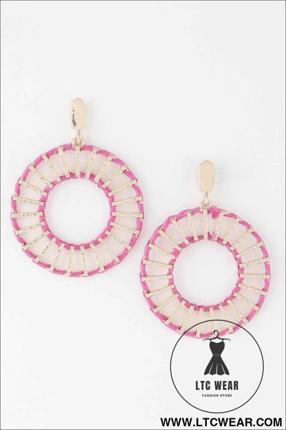 Twisted Weaved Disk Earrings