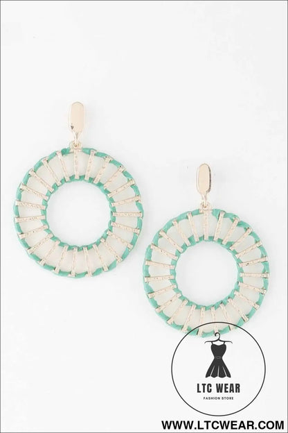 Twisted Weaved Disk Earrings