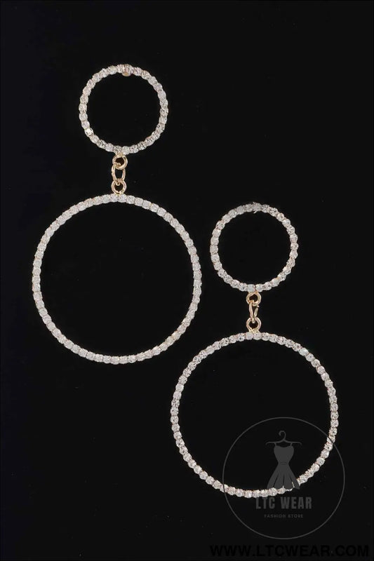 Two Circle Rhinestone Earrings