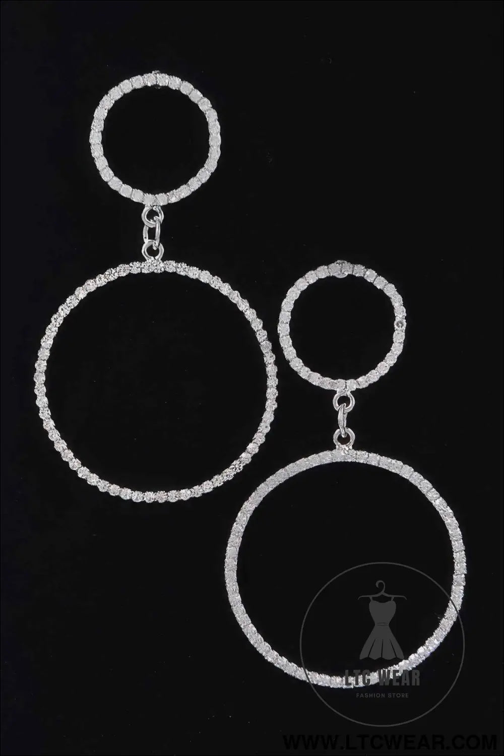 Two Circle Rhinestone Earrings