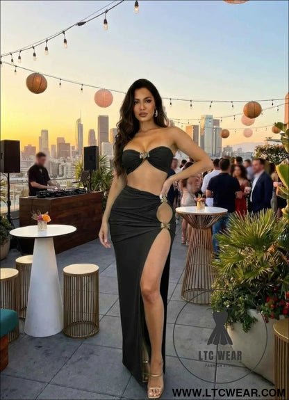 Two-piece Matching Skirt Set,bandeau-style